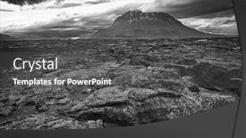  Presentation with black queen - Presentation theme with herdubreid is one of the most beautiful icelandic volcanos the queen of icelandic mountains it is almost symmetric with a icecap black and white background and a dark gray colored foreground