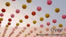  Presentation with chinese lantern - Presentation having lot of red chinese lantern background and a coral colored foreground