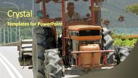  Presentation with power - PPT theme having here is a power tiller background and a tawny brown colored foreground