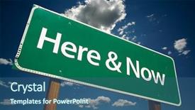  Presentation with now - Beautiful presentation theme featuring here now road sign backdrop and a ocean colored foreground