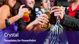  Presentation with cocktail party - Amazing presentation design having here two couples - with cocktail backdrop and a navy blue colored foreground