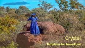  Presentation with traditional - PPT theme enhanced with herero-traditional-namibian-woman background and a tawny brown colored foreground
