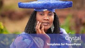  Presentation with victorian - Cool new slide deck with herero-woman-wearing-a-victorian backdrop and a ocean colored foreground