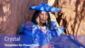  Presentation with victorian - Beautiful slide set featuring herero-woman-wearing-a-victorian backdrop and a cobalt blue colored foreground