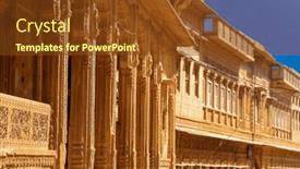  Presentation with city india - Presentation design featuring heritage-building-in-rajasthan-india background and a  colored foreground