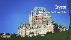  Presentation with heritage buildings - Beautiful slides featuring heritage buildings - chateau frontenac in quebec city backdrop and a cobalt blue colored foreground