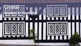  Presentation with heritage buildings - Colorful PPT theme enhanced with heritage buildings - mock tudor house in english backdrop and a ocean colored foreground