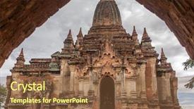  Presentation with myanmar bagan - Beautiful presentation theme featuring heritage conservation - ancient temple in bagan myanmar backdrop and a tawny brown colored foreground