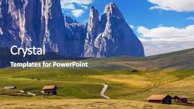  Presentation with heritage tourism - Audience pleasing slide set consisting of heritage conservation - jagged rocks around the dolomites backdrop and a  colored foreground