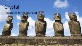  Presentation with horticulture spring easter - Beautiful presentation theme featuring heritage conservation - statues at easter island backdrop and a teal colored foreground