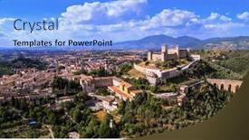  Presentation with ancient roman - PPT layouts consisting of heritage-of-italy-and-ancient background and a light blue colored foreground