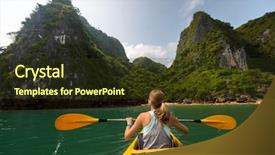  Presentation with kayak - PPT layouts enhanced with heritage site by kayak vietnam background and a tawny brown colored foreground