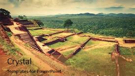  Presentation with heritage - Colorful PPT theme enhanced with heritage site sgiriya or lion backdrop and a gold colored foreground