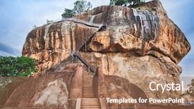  Presentation with lion king - PPT layouts enhanced with heritage site sgiriya or lion background and a coral colored foreground