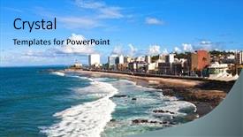  Presentation with bahia - Slides consisting of heritage sites - barra beach in the beautiful background and a light blue colored foreground
