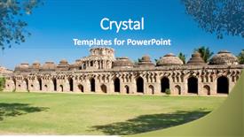  Presentation with hampi - Slides having heritage sites - elephant stables zenana enclosure area background and a  colored foreground