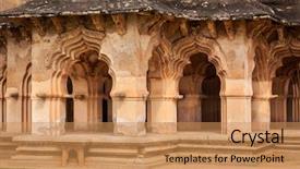  Presentation with lotus - Beautiful presentation theme featuring heritage sites - lotus mahal corridor royal centre backdrop and a coral colored foreground