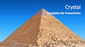  Presentation with pyramid diagram - PPT theme featuring heritage sites - pyramid of khufu giza background and a teal colored foreground