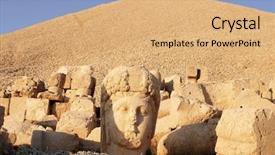  Presentation with turkey - Colorful PPT theme enhanced with hermes - nemrut mount turkey - ancient backdrop and a coral colored foreground