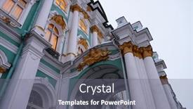  Presentation with museum - Presentation theme enhanced with hermitage-museum-or-winter-palace background and a gray colored foreground