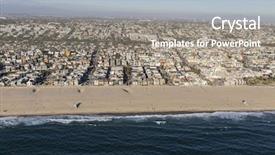  Presentation with community - Colorful PPT theme enhanced with hermosa beach coastal community near los angeles in southern california backdrop and a gray colored foreground
