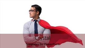  Presentation with hero - Audience pleasing presentation design consisting of hero cartoon - businessman in red cover isolated backdrop and a crimson colored foreground