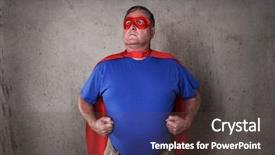  Presentation with super hero - Slide set enhanced with hero defender of the universe background and a tawny brown colored foreground