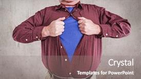  Presentation with super hero - PPT theme consisting of hero defender of the universe background and a gray colored foreground