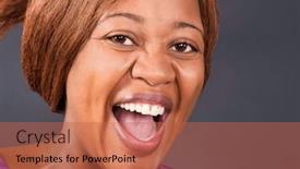  Presentation with hero woman - Presentation with hero-shot-portrait background and a red colored foreground