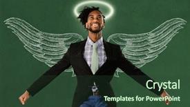  Presentation with ophthalmology african american models - Slide deck with hero with wings and halo background and a tawny brown colored foreground