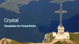  Presentation with mountains - PPT layouts consisting of heroes monument of caraiman bucegi background and a ocean colored foreground