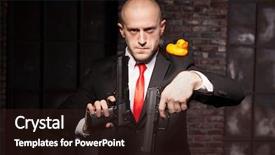  Presentation with murderer - Cool new slide set with heroes movies - angry contract murderer aims backdrop and a wine colored foreground