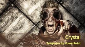  Presentation with steampunk - Beautiful PPT layouts featuring heroes movies - expressive steampunk over grunge background backdrop and a tawny brown colored foreground