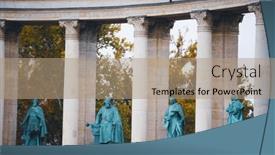  Presentation with kings - Slide set featuring heroes-square-in-budapest background and a coral colored foreground