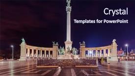 Presentation with budapest - Presentation design consisting of heroes square monument in budapest hungary - cityscape architecture background background and a wine colored foreground