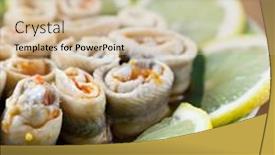  Presentation with lemon - PPT theme enhanced with herrings-with-lemon background and a coral colored foreground