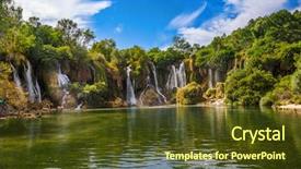  Presentation with bosnia - Cool new presentation design with kravice waterfall in bosnia backdrop and a tawny brown colored foreground