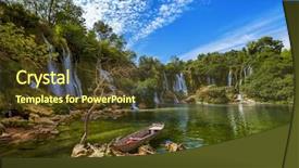  Presentation with bosnia - Presentation with kravice waterfall in bosnia background and a tawny brown colored foreground