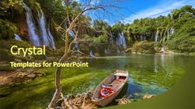  Presentation with bosnia - Audience pleasing slides consisting of kravice waterfall in bosnia backdrop and a tawny brown colored foreground