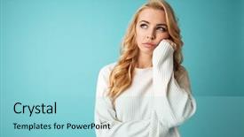  Presentation with dark blue world globe space - Beautiful slide deck featuring hesitation - portrait of a bored young backdrop and a light blue colored foreground