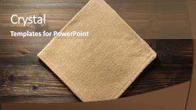  Presentation with napkin - Beautiful slides featuring hessian burlap napkin on wooden backdrop and a coral colored foreground