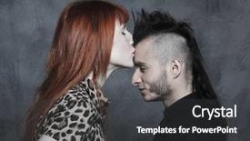  Presentation with urban - Cool new presentation with heterosexual behavioral - cute young caucasian couple urban backdrop and a dark gray colored foreground