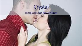  Presentation with movie theater loving couple - PPT theme enhanced with heterosexual behavioral - young loving kissing couple background and a lemonade colored foreground