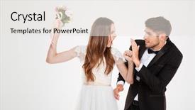  Presentation with conflict - Audience pleasing PPT layouts consisting of heterosexual couple disagreement - young newlyweds in conflict white backdrop and a  colored foreground