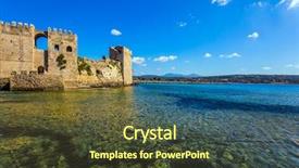  Presentation with ancient greek - Cool new presentation design with hewan - powerful towers and walls are backdrop and a tawny brown colored foreground