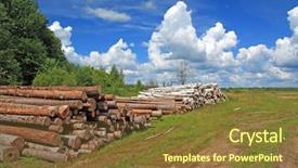  Presentation with field - Colorful presentation design enhanced with hewan - timber in a field near backdrop and a  colored foreground