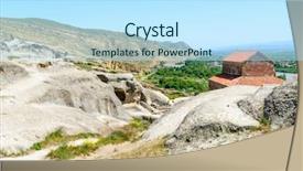  Presentation with columns ancient roman road city - Colorful PPT theme enhanced with hewan - view of the ancient rock backdrop and a  colored foreground