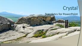  Presentation with ancient - Slide deck enhanced with hewan - view of the ancient rock background and a  colored foreground