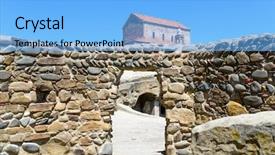  Presentation with ancient forbidden city - Amazing PPT theme having hewan - view of the ancient rock backdrop and a  colored foreground