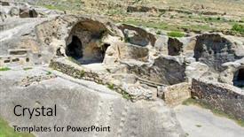  Presentation with ancient forbidden city - Amazing PPT layouts having hewan - view of the ancient rock backdrop and a light gray colored foreground